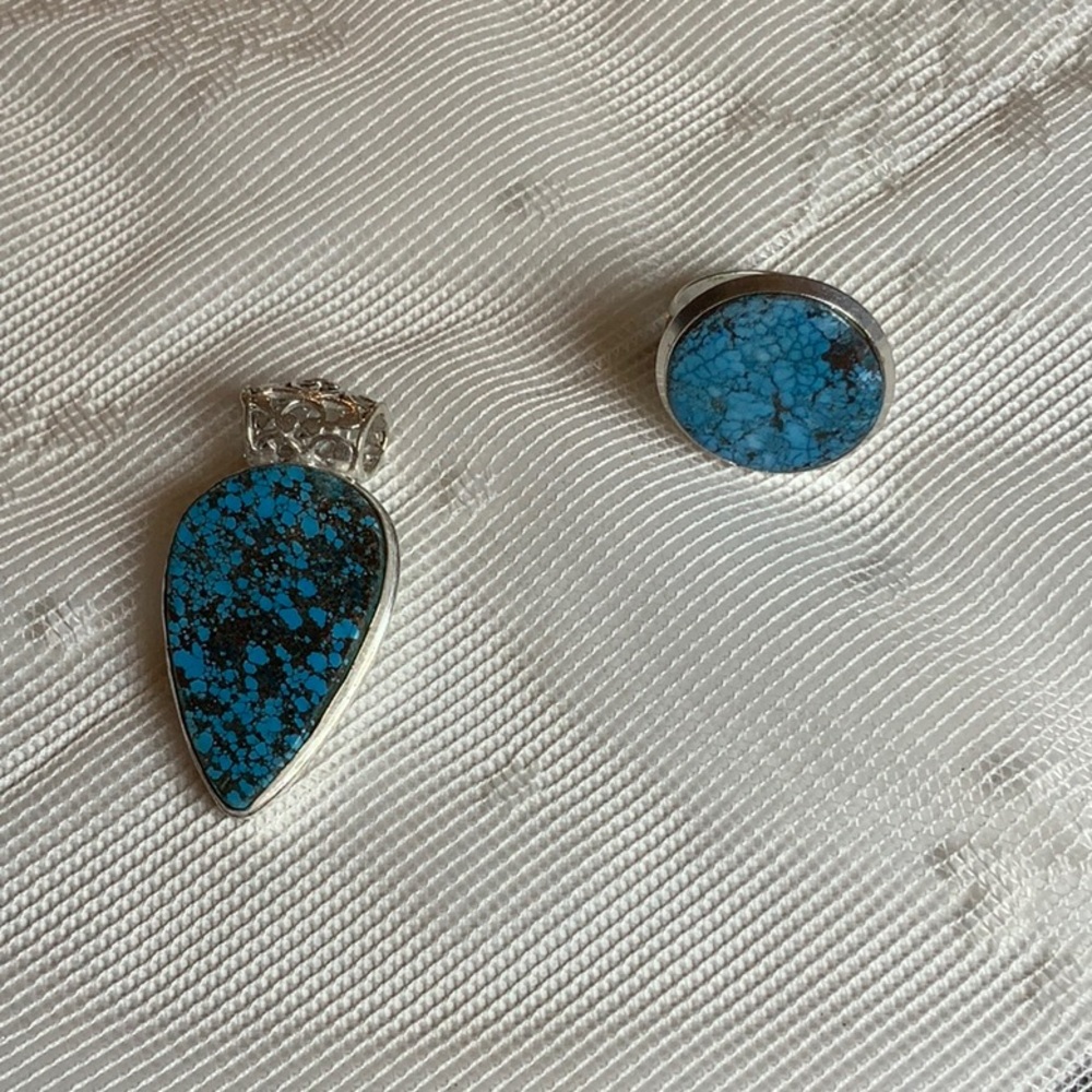 Silver and Blue Jewelry Set